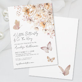 Invitación Baby Shower de mariposa silvestre