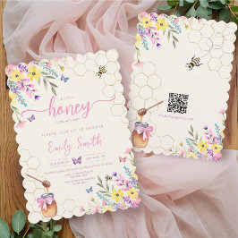 Invitación Baby Shower de mariposas florales de abeja de miel