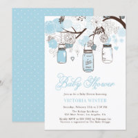 Baby Shower de mason jars colgante azul claro