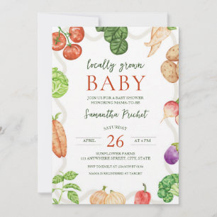 Invitación Baby Shower de Mercadillo de Granjeros Locales