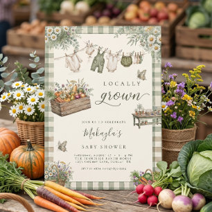 Invitación Baby Shower de Mercadillo Rústico de Productos Loc