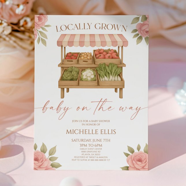 Invitación Baby Shower de mercado de cría local de bebés (Subido por el creador)