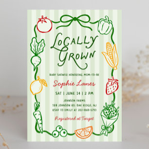 Invitación Baby Shower de Mercado de Granjero de Crecimiento