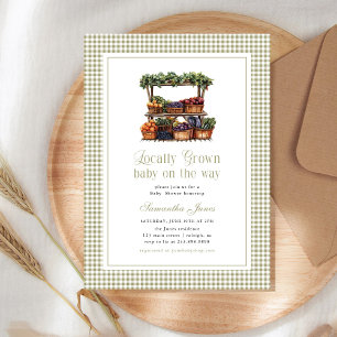 Invitación Baby Shower de Mercado de Granjero de Cuadros 'Cul
