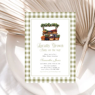Invitación Baby Shower de Mercado de Granjero de Cuadros Loca