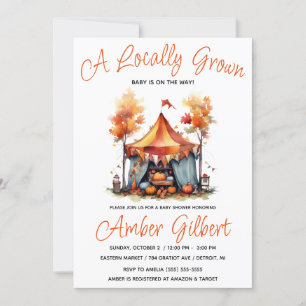 Invitación Baby Shower de mercado para granjeros de otoño