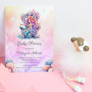 Invitación Baby Shower De Mermaid Cute Under Sea