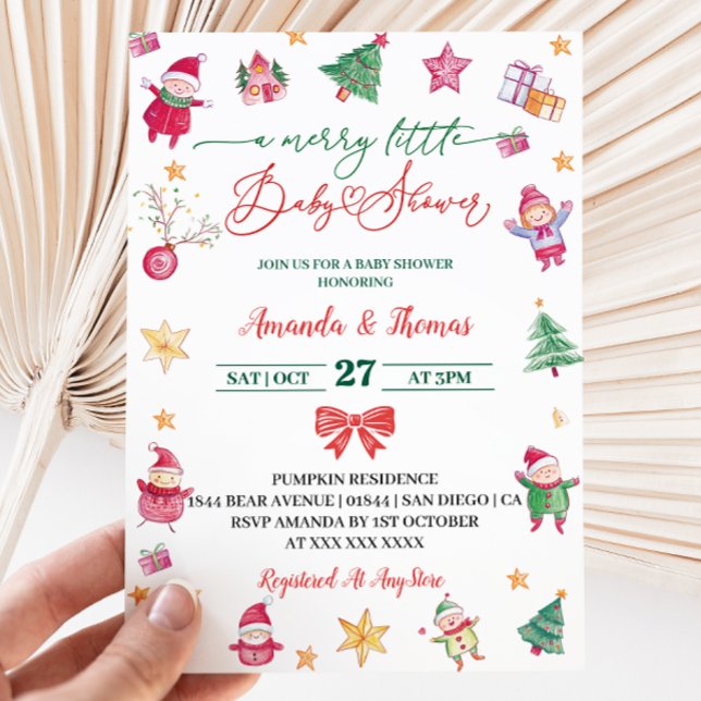 Invitación Baby Shower de Merry Little Watercolor (Subido por el creador)