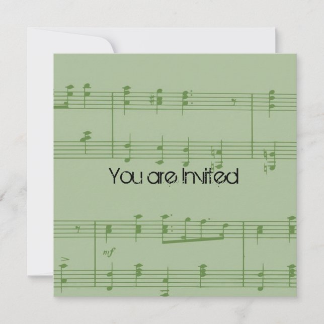 Invitación Baby Shower de Mint Music Sheet (Anverso)
