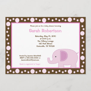 Invitación Baby Shower de Mod Elephant Jungle Dot 