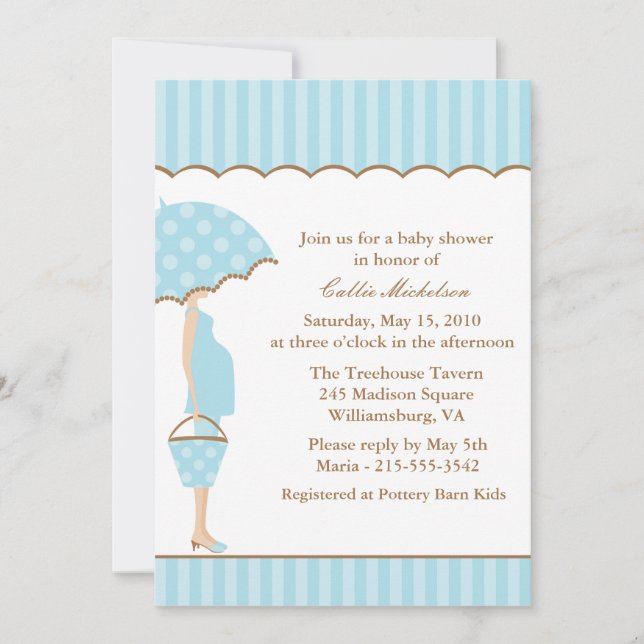 Invitación Baby Shower de Mod Mom (Anverso)