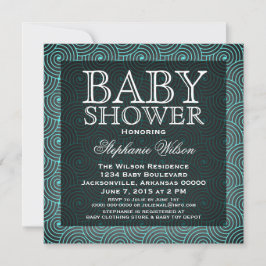 Invitación Baby Shower de Mod Swirls, Aqua