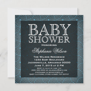 Invitación Baby Shower de Mod Swirls, Azul