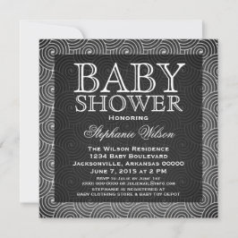 Invitación Baby Shower De Mod Swirls, Marfil