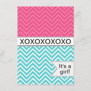 Invitación Baby Shower de moda de Chevron XOXO ~ C