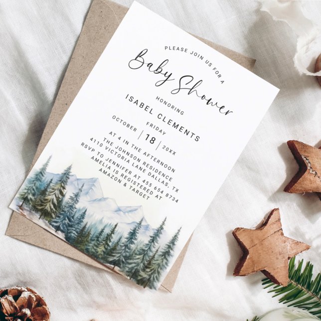 Invitación Baby Shower de Moda de guiones modernos y de invie (Subido por el creador)