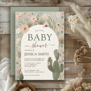 Invitación Baby Shower de Moda del desierto