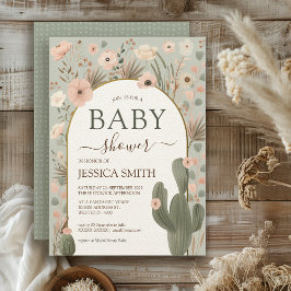 Invitación Baby Shower de Moda del desierto