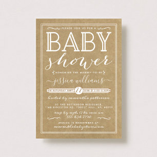 Invitación Baby Shower de moda rusa en Kraft