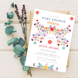 Invitación Baby Shower de moda Talavera Floral Fiesta mexican