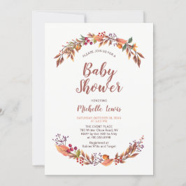 Invitación Baby Shower de Modern Floral Fall Boy