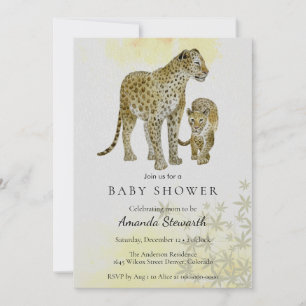 Invitación Baby Shower de Mom & Baby Leopard