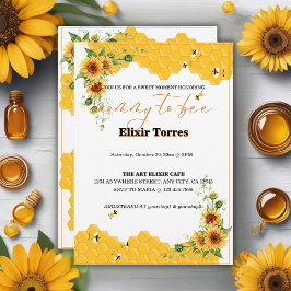 Invitación Baby Shower De Mommy-To-Bee De Sunflower Honeycomb