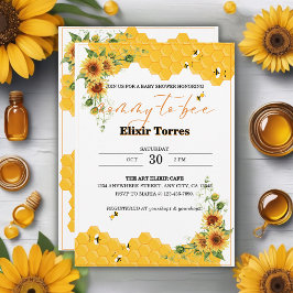 Invitación Baby Shower De Mommy-To-Bee De Sunflower Honeycomb