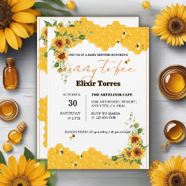 Invitación Baby Shower De Mommy-To-Bee De Sunflower Honeycomb