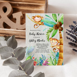 Invitación Baby Shower de Mono Forestal Tropical