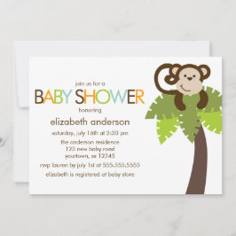Invitación Baby Shower de mono lúdico