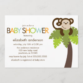 Invitación Baby Shower de mono lúdico