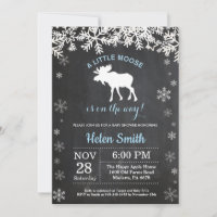 Invitación Baby Shower de Moose Winter Snowflake B