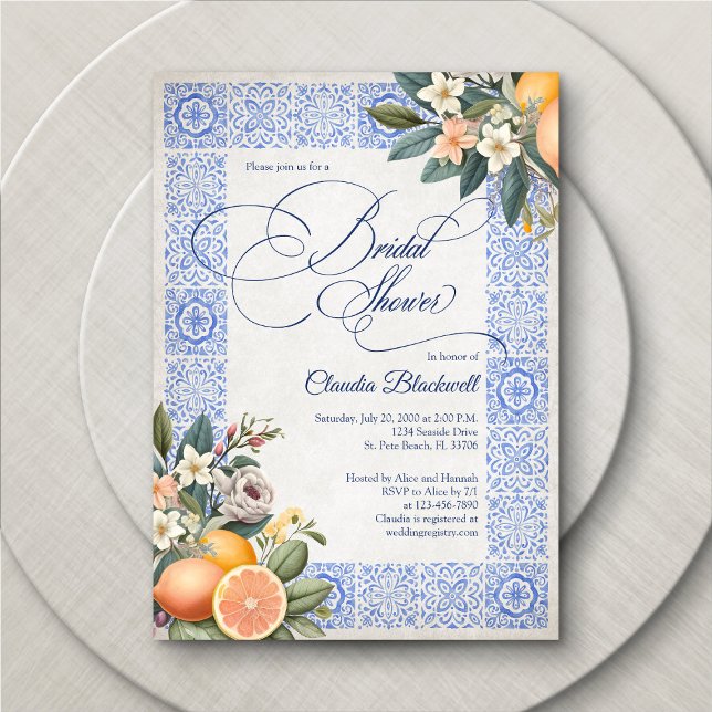 Invitación Baby Shower de mosaico mediterráneo (Subido por el creador)