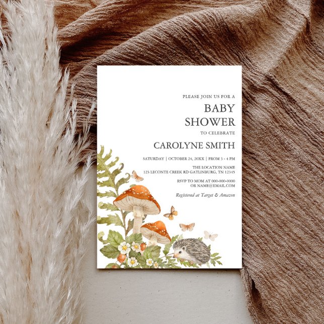 Invitación Baby Shower de Mushroom Woodland Nature (Subido por el creador)