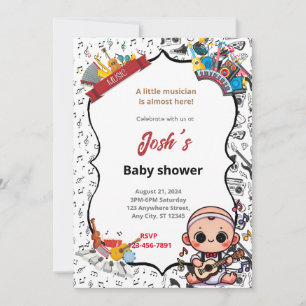 Invitación Baby Shower de música