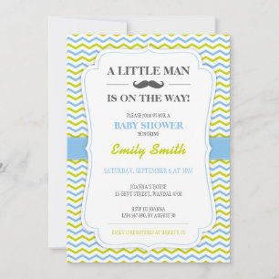 Invitación Baby Shower de Mustache Little Man