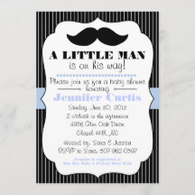 Invitación Baby Shower de Mustache Little Man