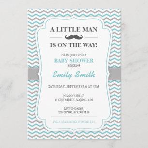 Invitación Baby Shower de Mustache Little Man