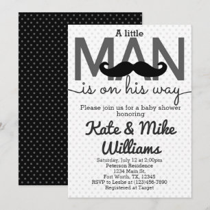 Invitación Baby Shower de Mustache Little Man
