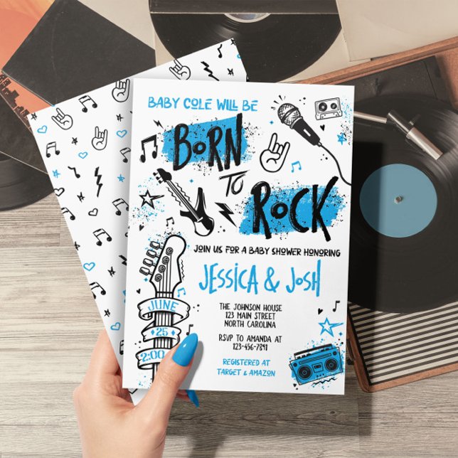 Invitación Baby Shower De Nacido En Rock Boy (Subido por el creador)