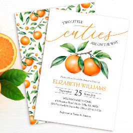 Invitación Baby Shower de Naranja de acuarela para