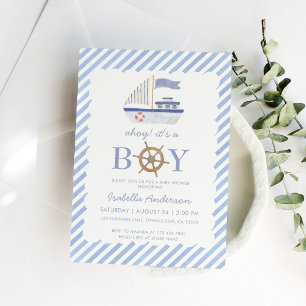 Invitación Baby Shower de Nautical Sailboat Boy