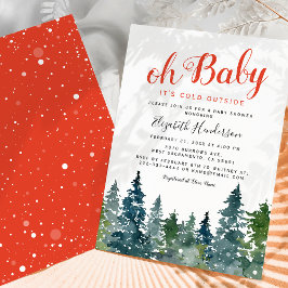 Invitación Baby Shower de Navidad de Invierno