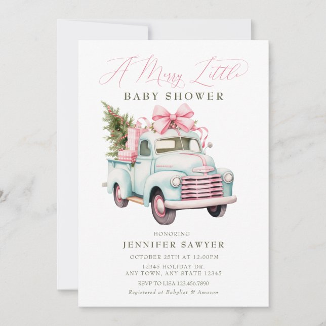 Invitación Baby Shower de navidades (Anverso)