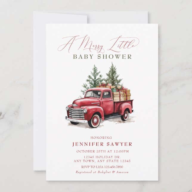 Invitación Baby Shower de navidades (Anverso)