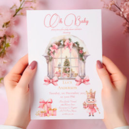Invitación Baby Shower de navidades: acuarela de petaca