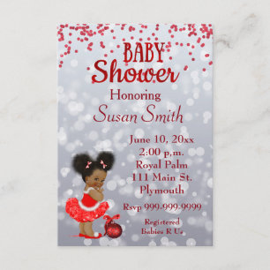 Invitación Baby Shower de Navidades afroamericanos