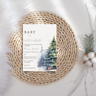 Invitación Baby Shower de navidades Bebé, frío afuera