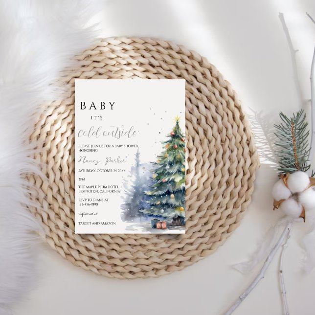 Invitación Baby Shower de navidades | Bebé, frío afuera (Subido por el creador)